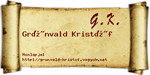 Grünvald Kristóf névjegykártya
