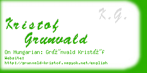 kristof grunvald business card